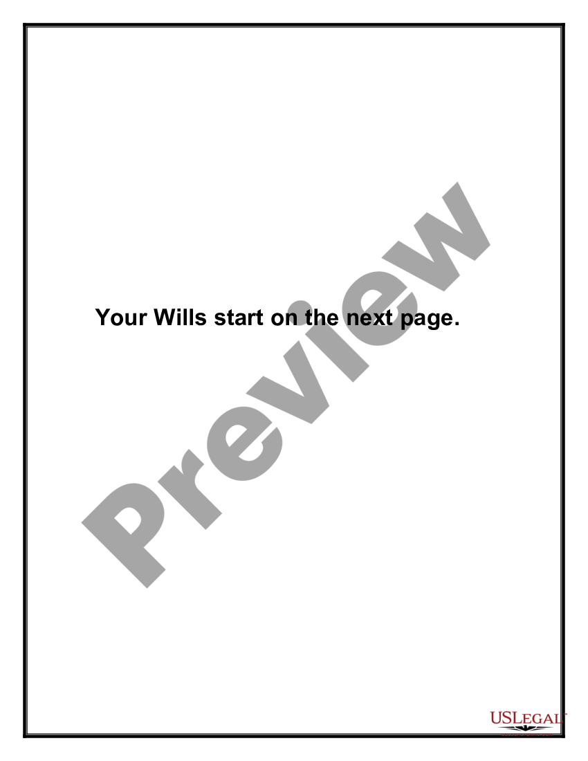 page 4 Mutual Wills or Last Will and Testaments for Unmarried Persons living together with Minor Children preview