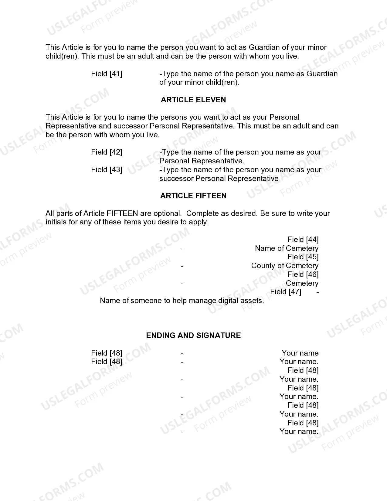 Preview Mutual Wills or Last Will and Testaments for Man and Woman living together, not Married with Minor Children