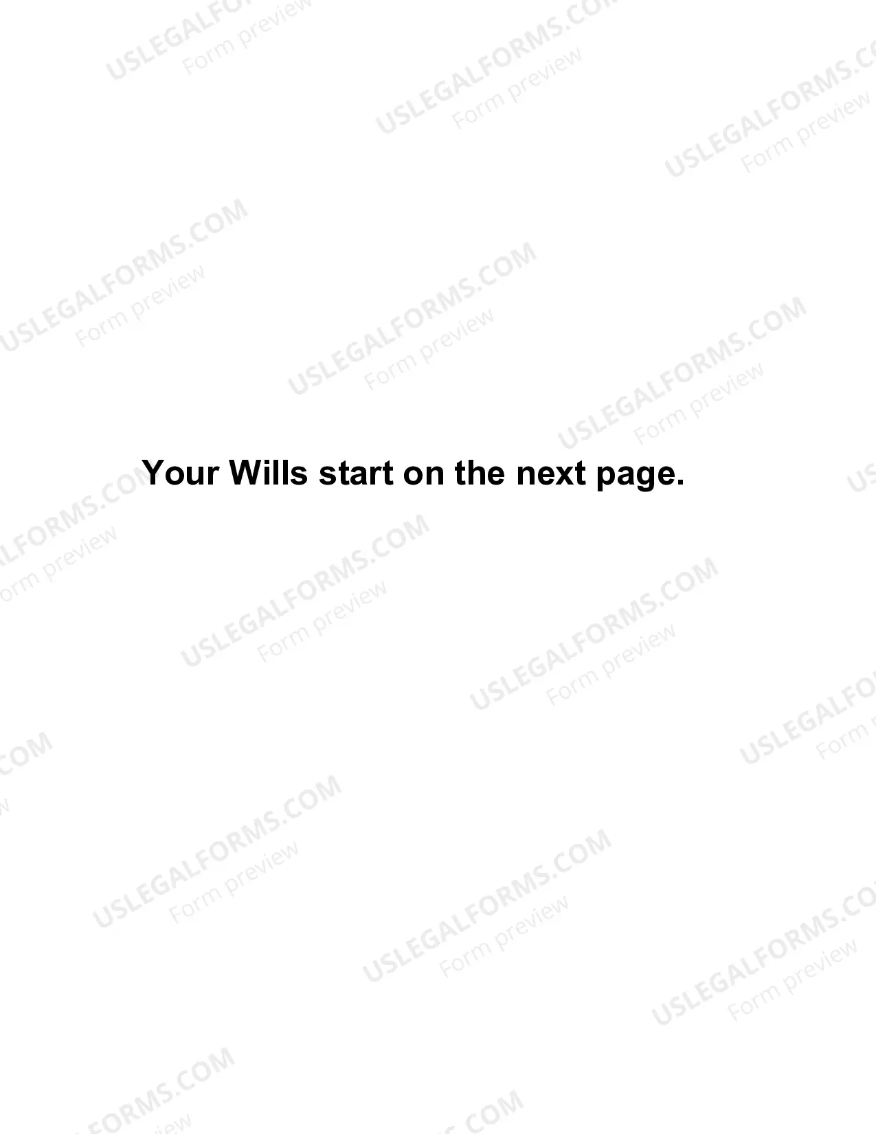 Preview Mutual Wills or Last Will and Testaments for Man and Woman living together, not Married with Minor Children