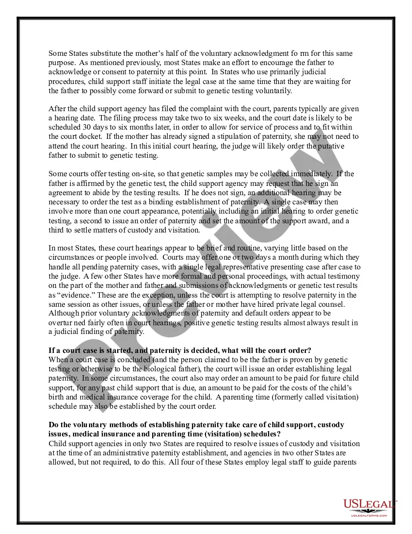 Preview Paternity Law and Procedure Handbook