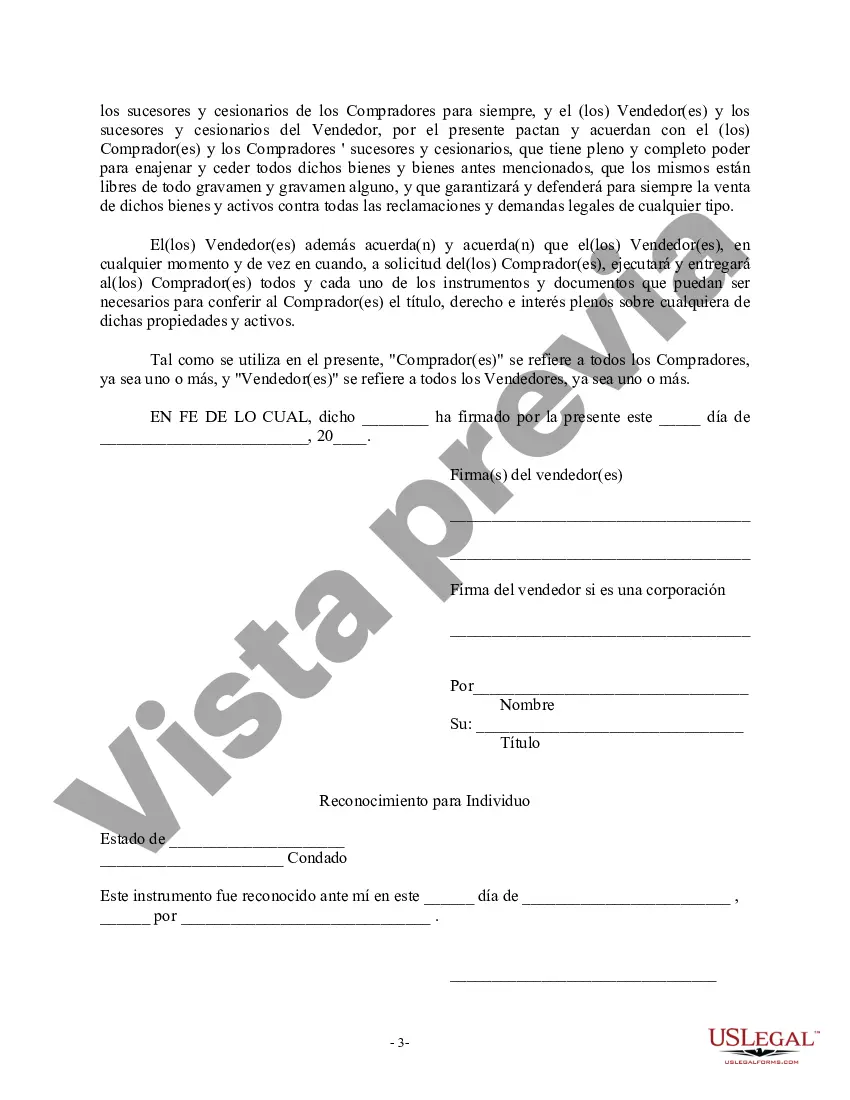 Preview Factura de venta en relación con la venta del negocio por parte del vendedor individual o corporativo