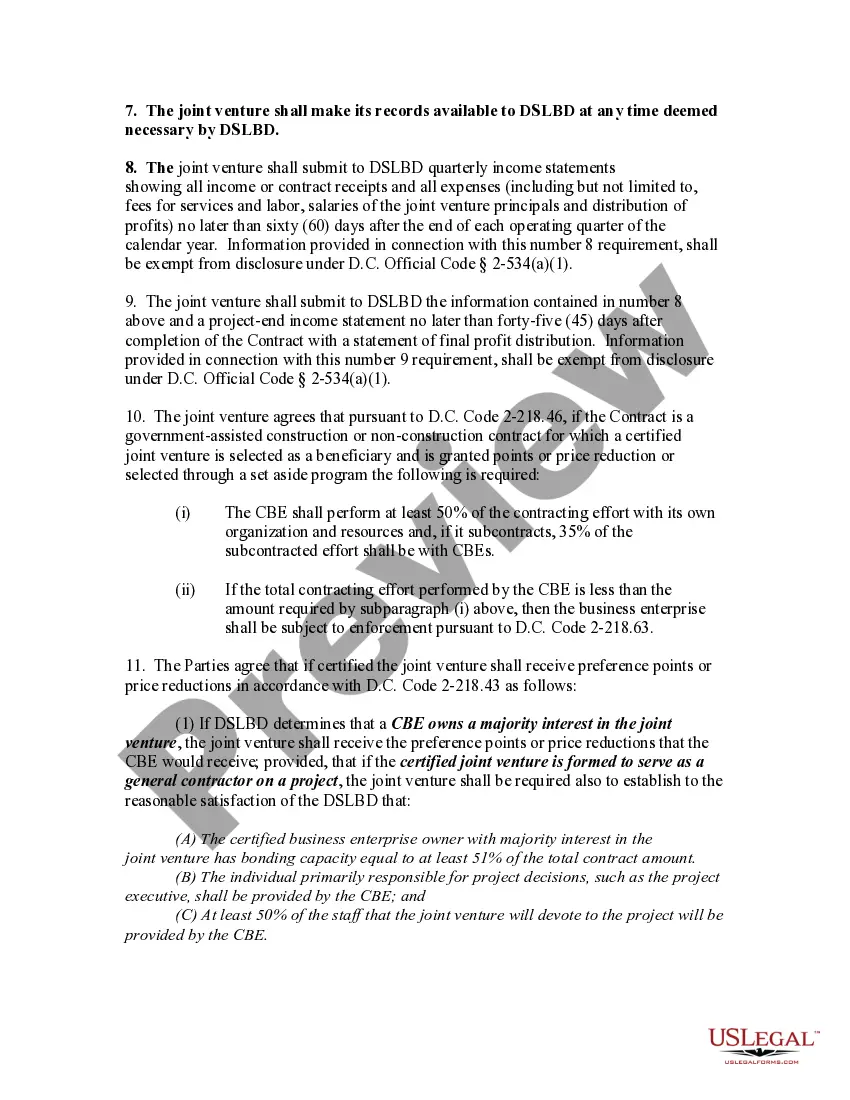 Preview Addendum to Joint Venture Agreement