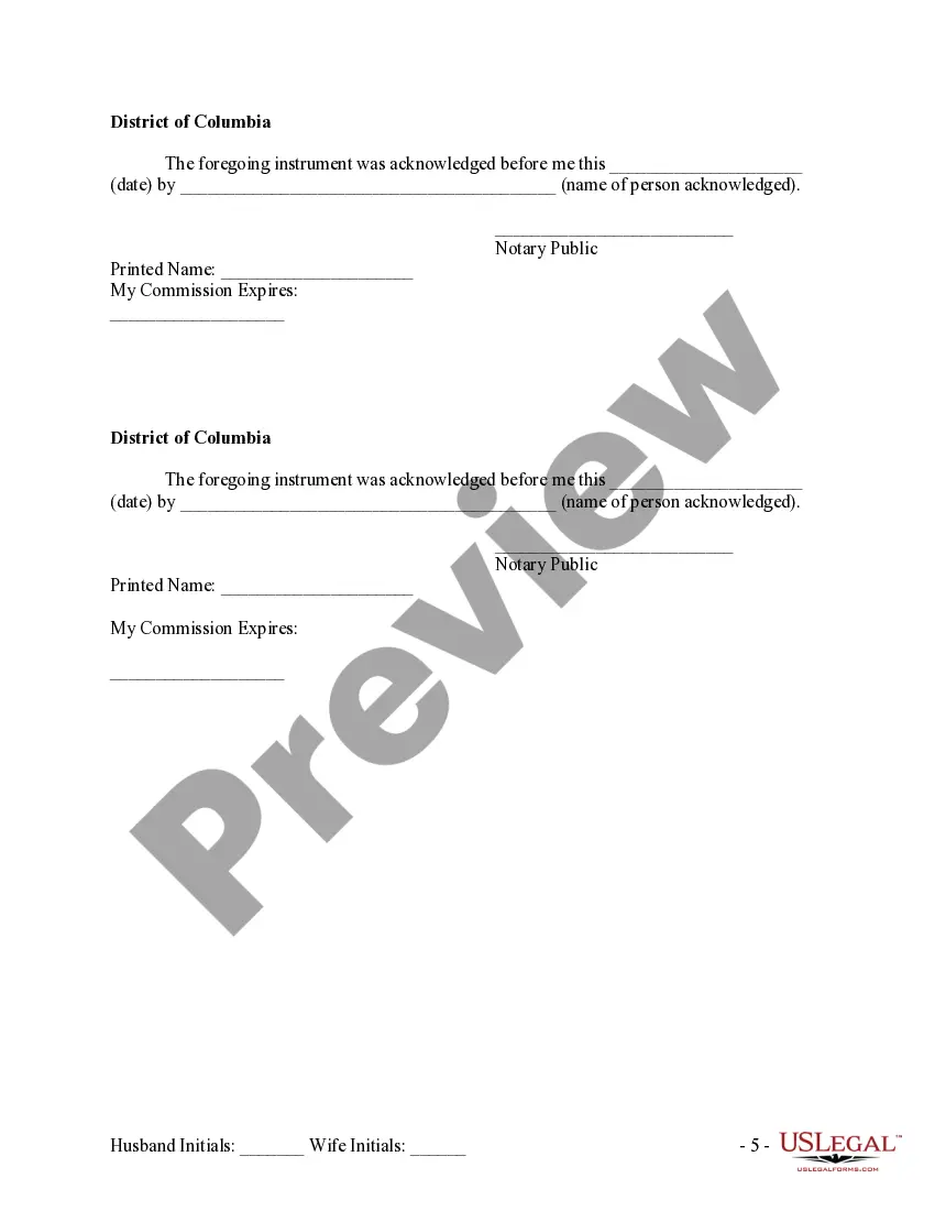 Preview Marital Legal Separation and Property Settlement Agreement no children