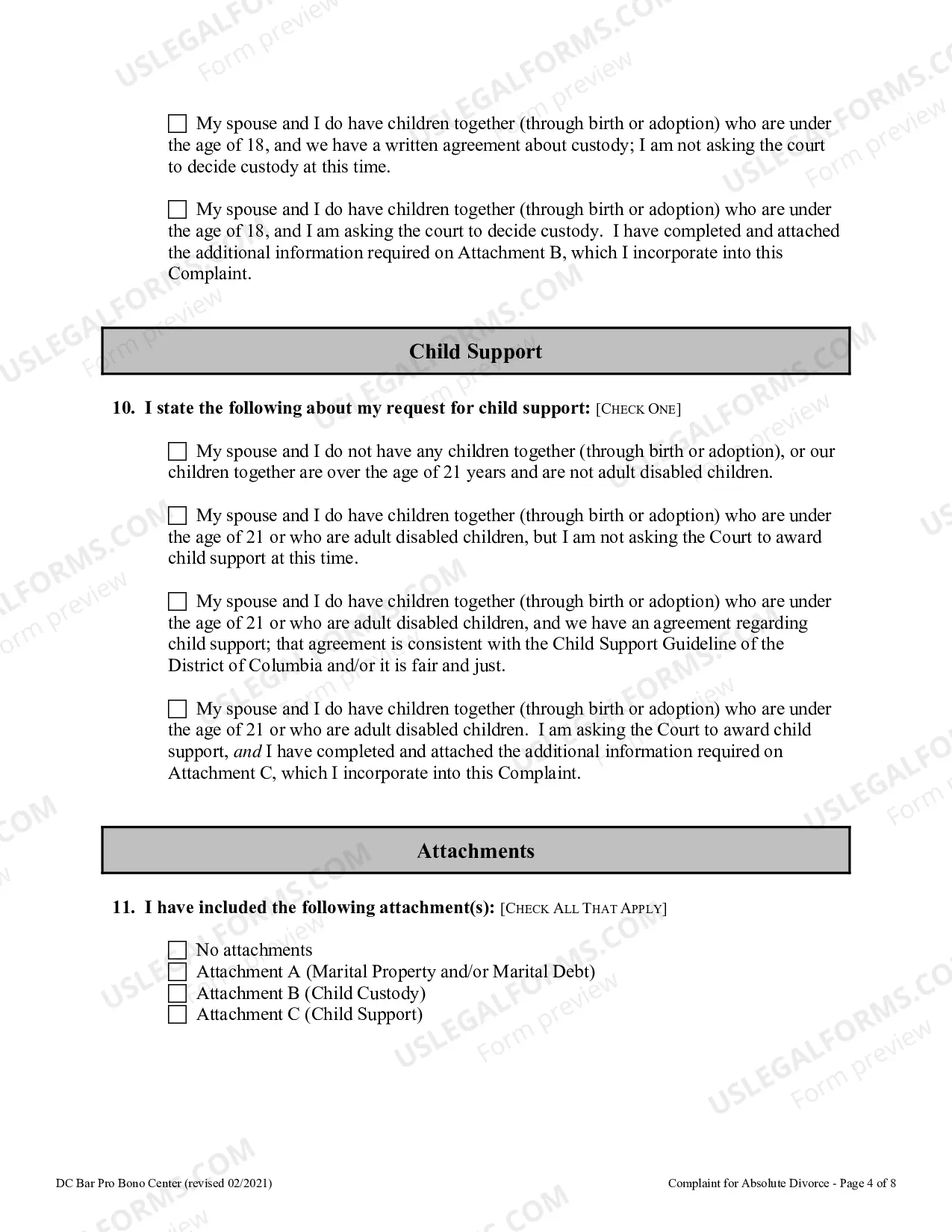 Preview Complaint for Absolute Divorce