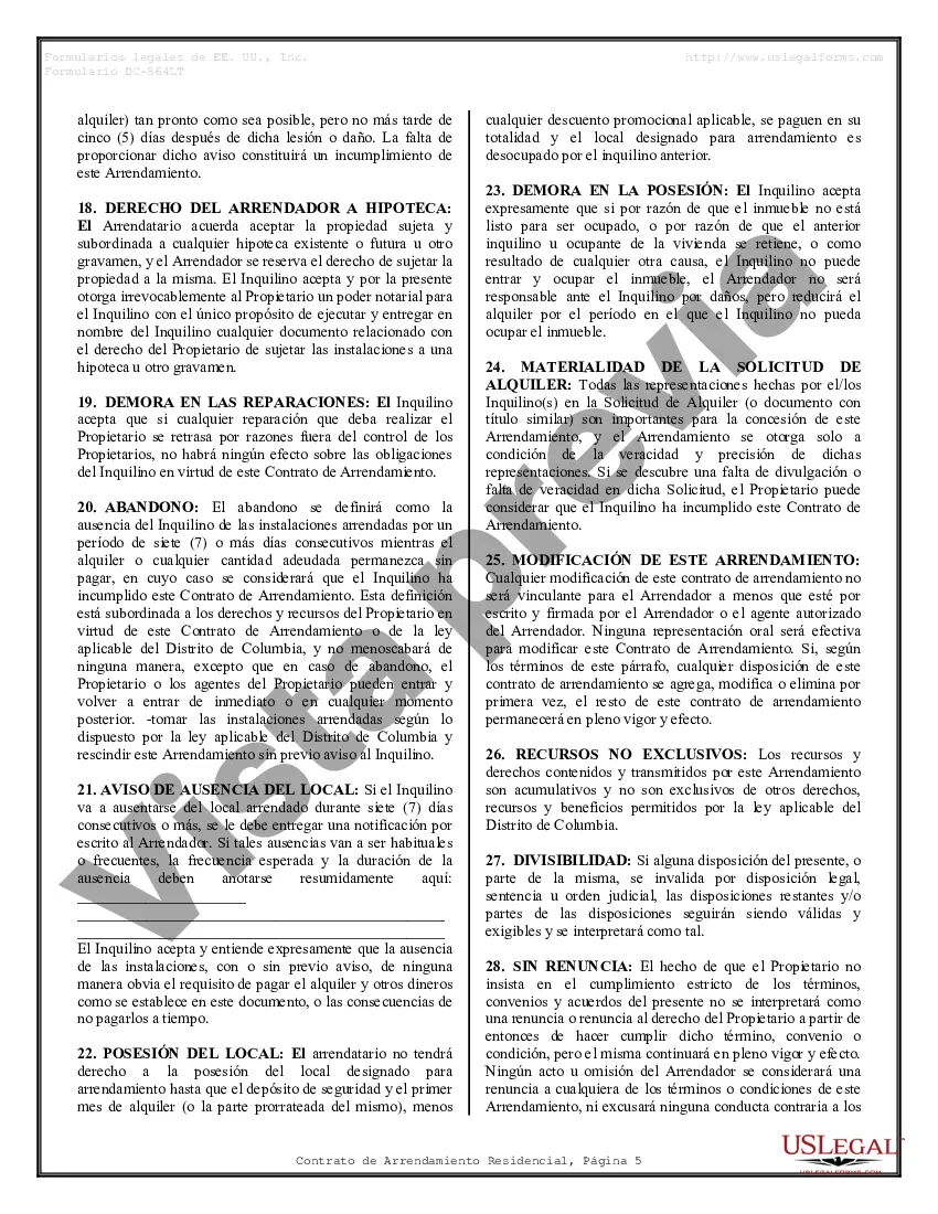 Preview Contrato de arrendamiento de alquiler residencial