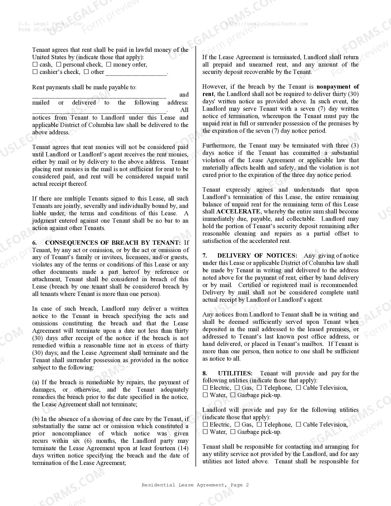 Preview Residential Rental Lease Agreement