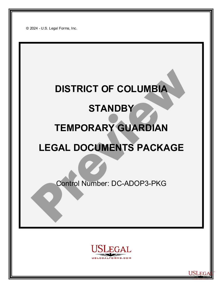 page 0 District of Columbia Standby Temporary Guardian Legal Documents Package preview
