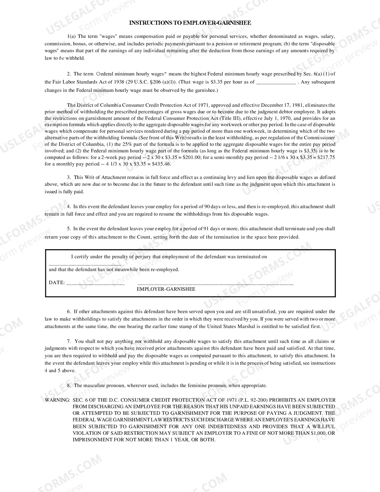 Preview Writ of Attachment on A Judgment - Garnishment of Wages, Earnings, Salary, Commissions and Pensions