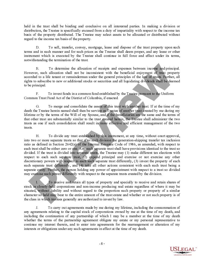 Preview Complex Will with Credit Shelter Marital Trust for Large Estates