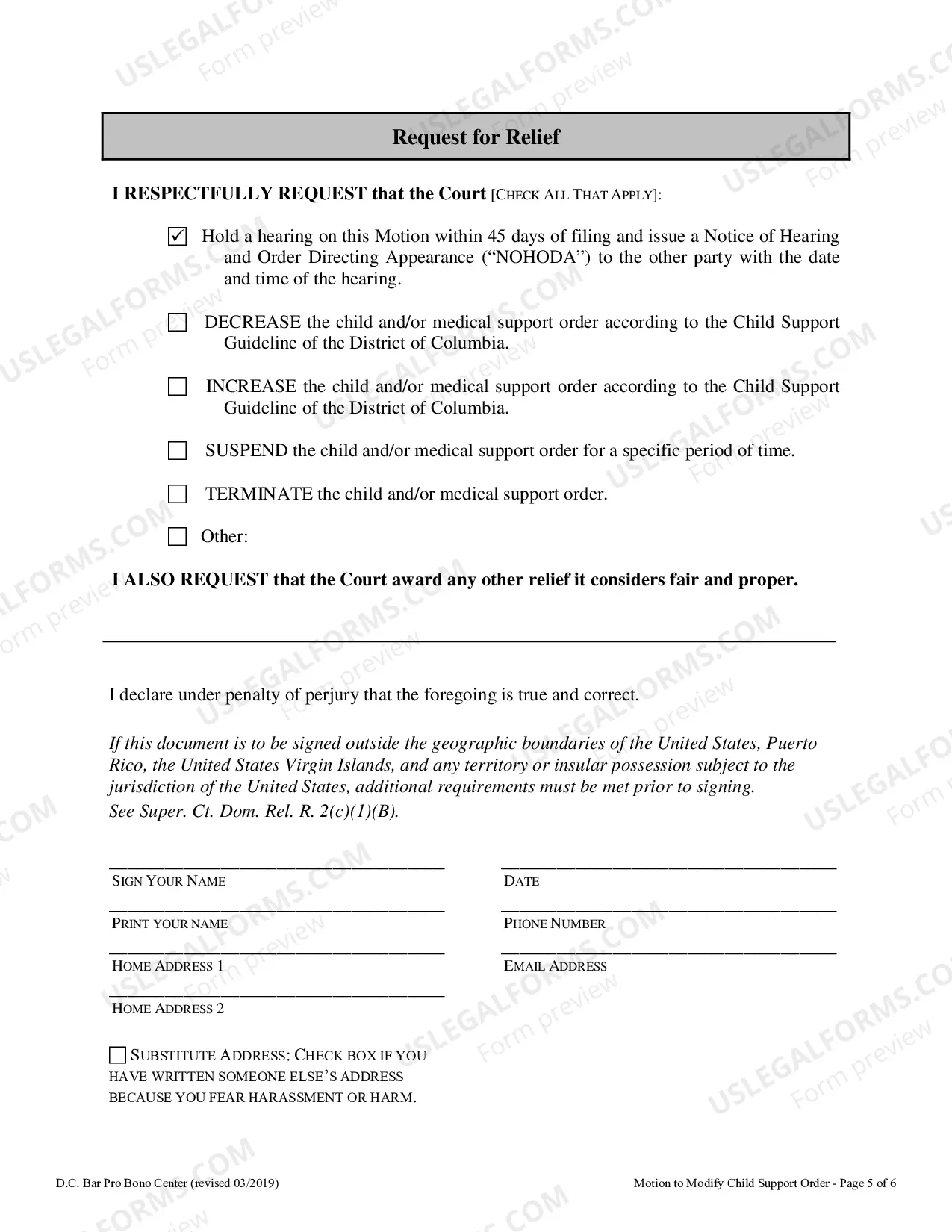 Preview Motion to Modify Child Support Order