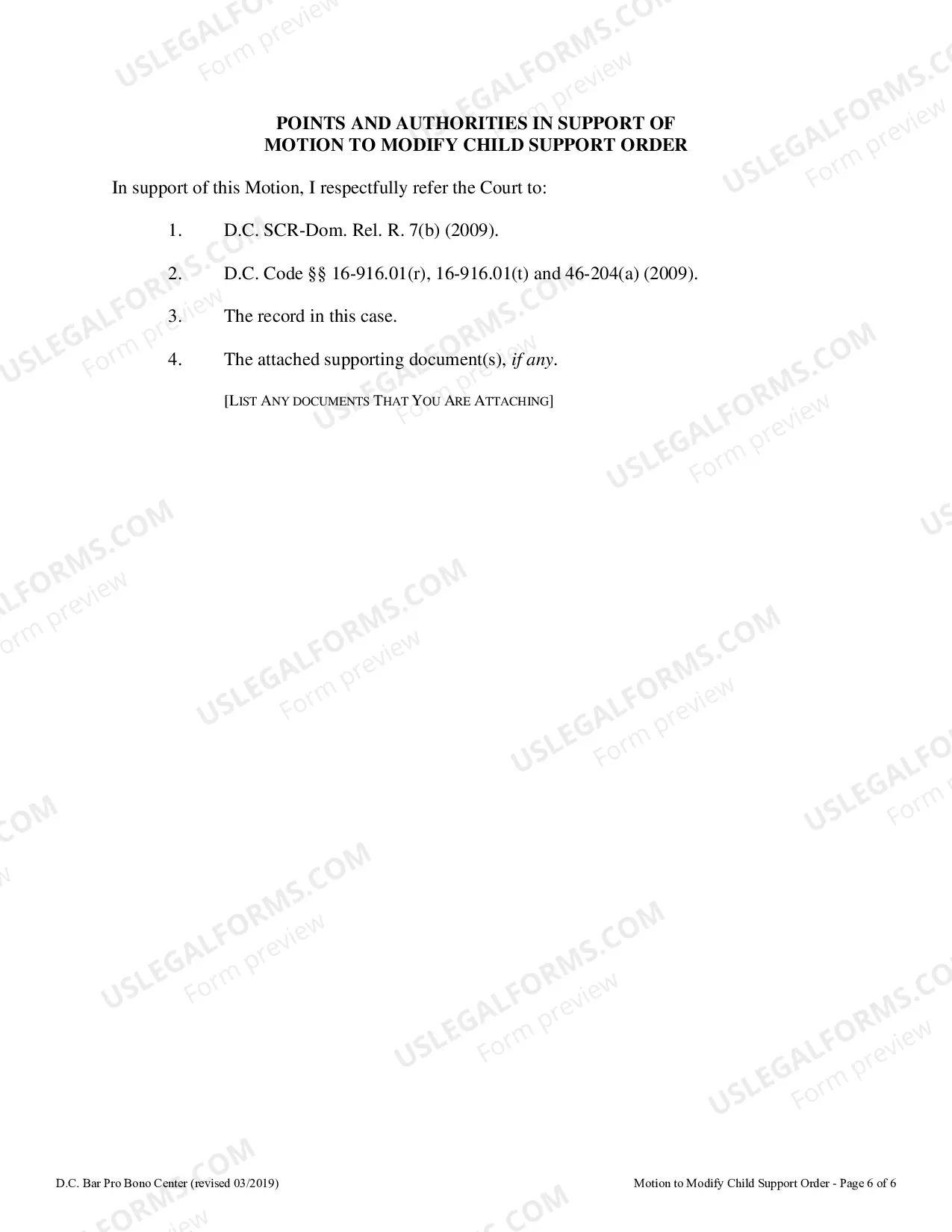Preview Motion to Modify Child Support Order