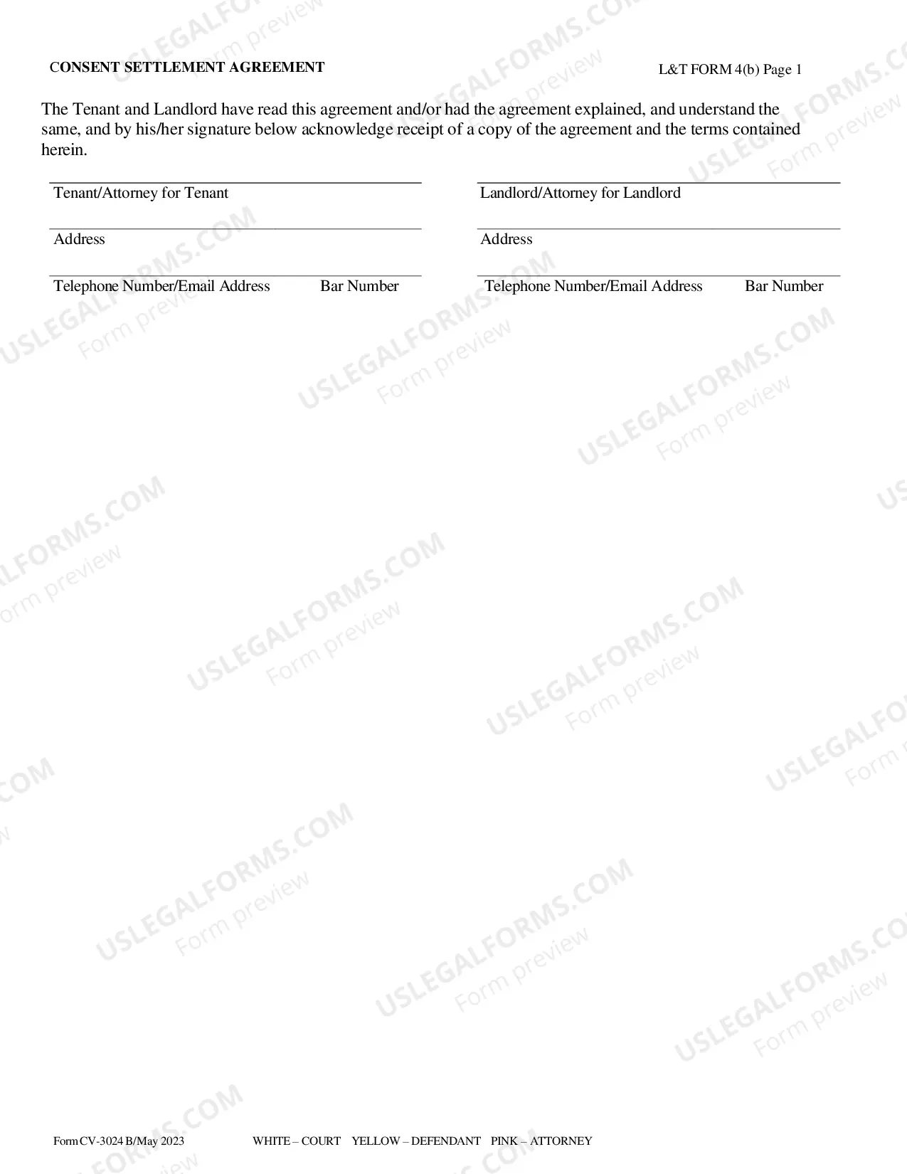 Preview Consent Settlement Agreement