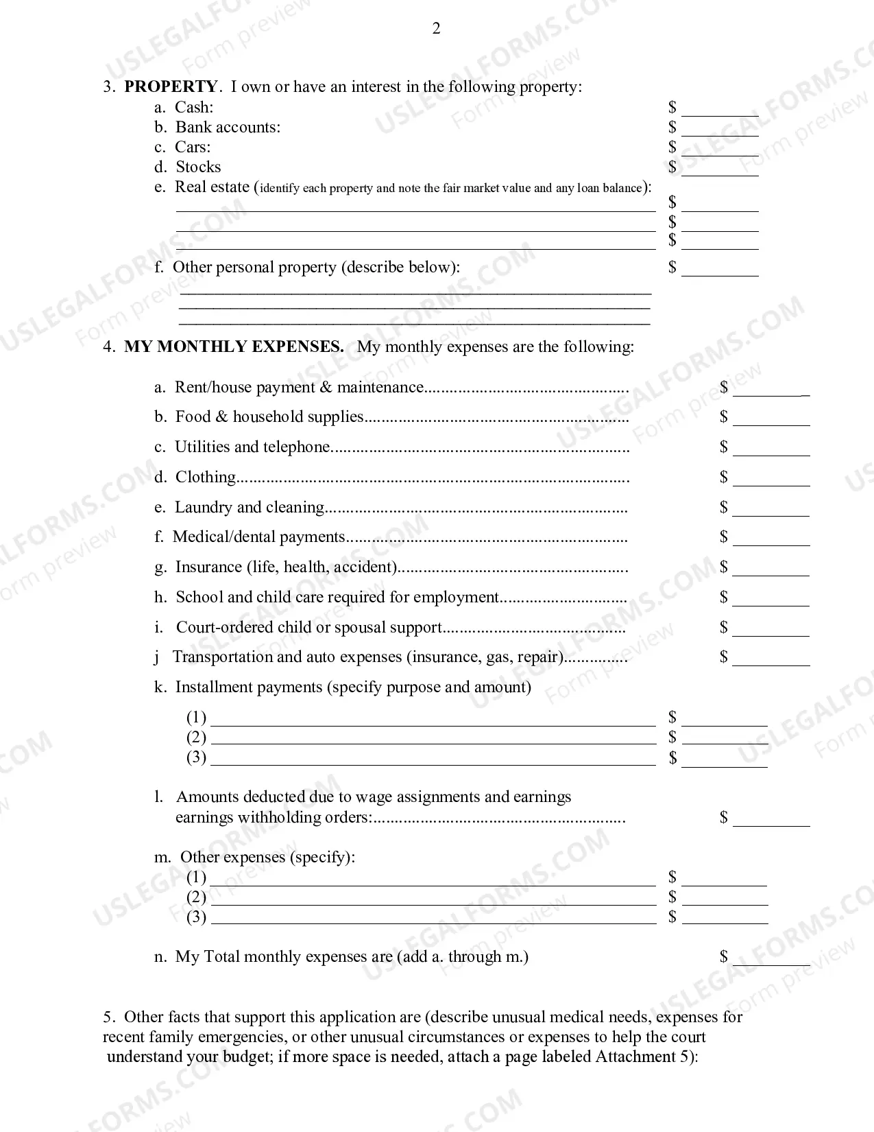 Preview Financial Information Statement