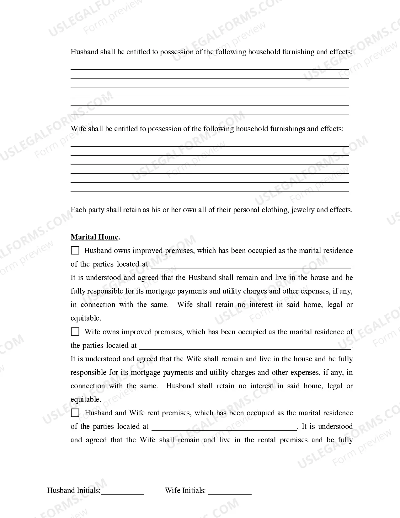 Preview Marital Legal Separation and Property Settlement Agreement Minor Children no Joint Property or Debts effective Immediately