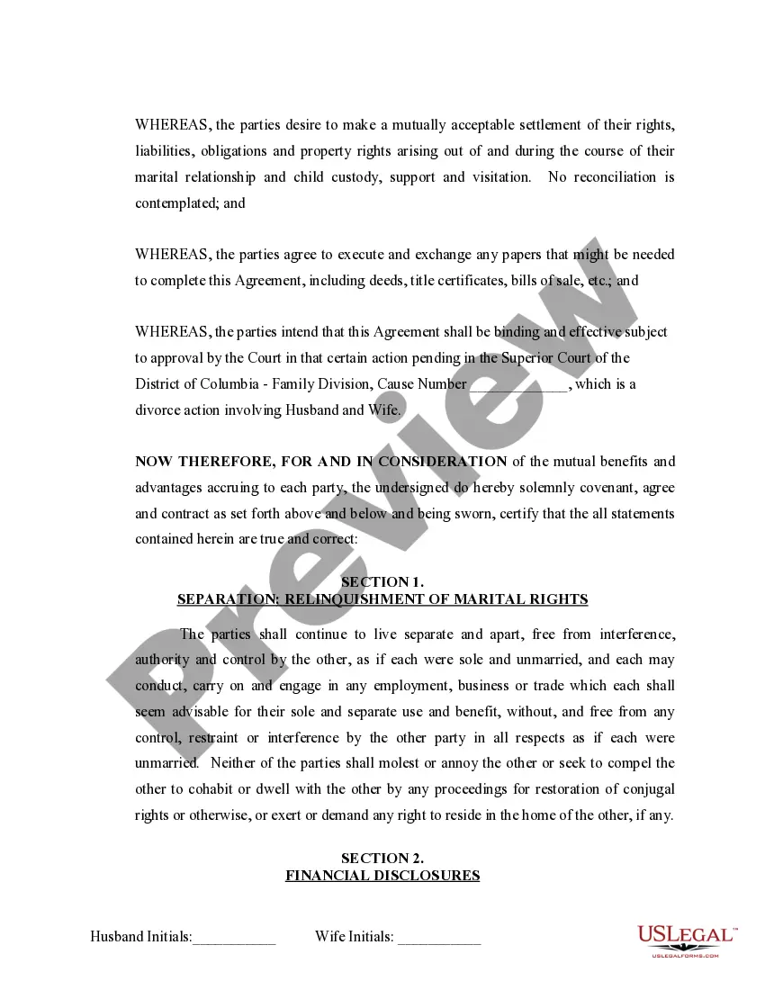 Get Marital Legal Separation and Property Settlement Agreement Minor Children Parties May have Joint Property or Debts where Divorce Action Filed Preview Marital Legal Separation and Property Settlement Agreement Minor Children Parties May have Joint Property or Debts where Divorce Action Filed