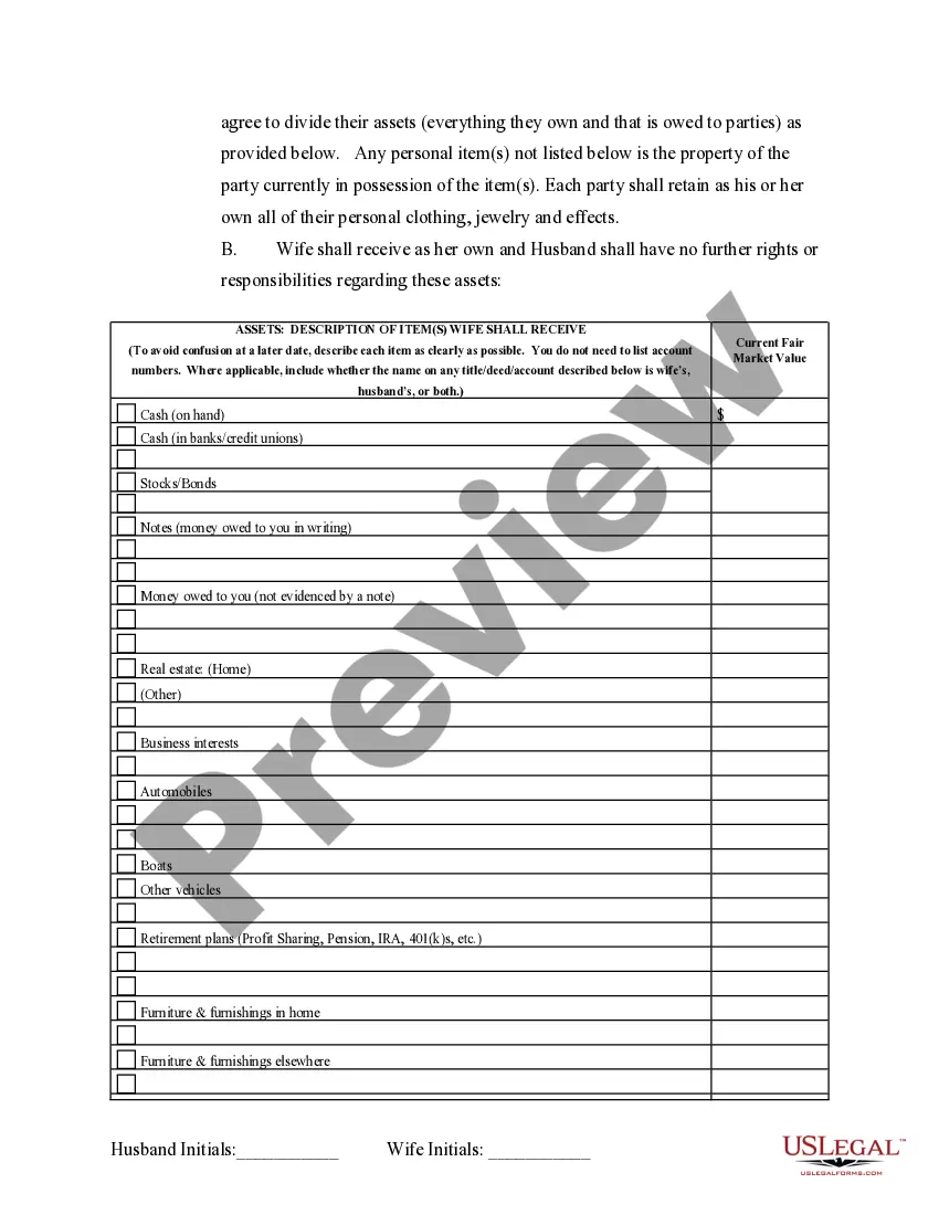 Preview Marital Legal Separation and Property Settlement Agreement Minor Children Parties May have Joint Property or Debts effective Immediately