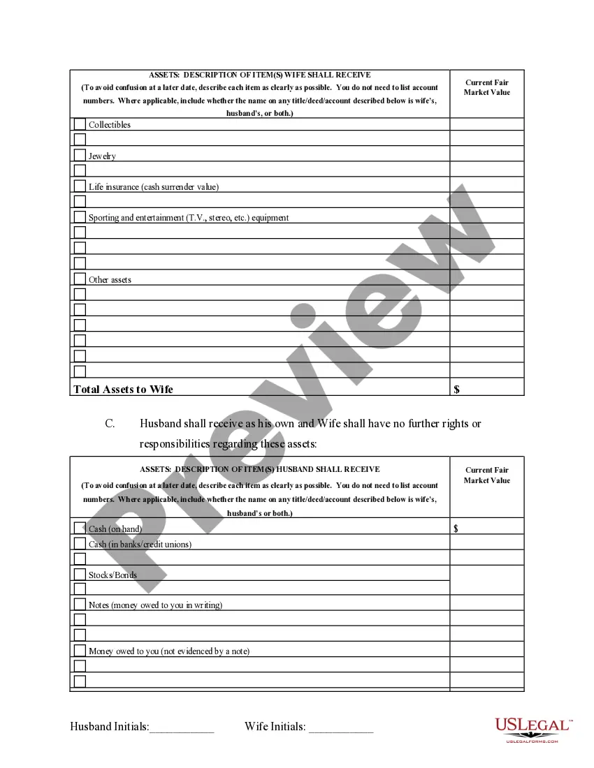 Preview Marital Legal Separation and Property Settlement Agreement Minor Children Parties May have Joint Property or Debts effective Immediately