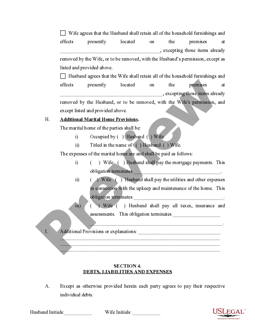Preview Marital Legal Separation and Property Settlement Agreement Minor Children Parties May have Joint Property or Debts effective Immediately