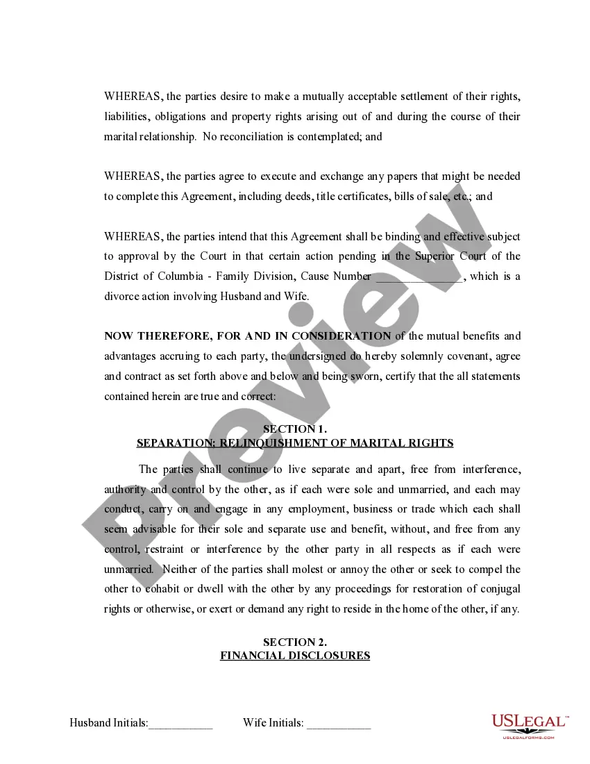Get Marital Legal Separation and Property Settlement Agreement no Children parties may have Joint Property or Debts where Divorce Action Filed Preview Marital Legal Separation and Property Settlement Agreement no Children parties may have Joint Property or Debts where Divorce Action Filed