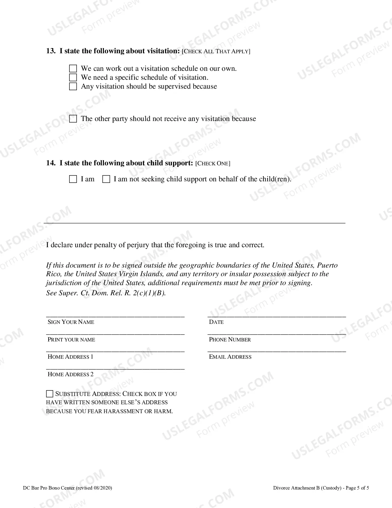 Preview Attachment B - Required Information for Custody