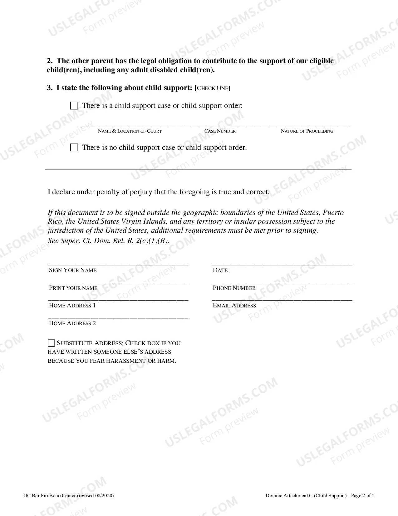 Preview Attachment C - Required Information for Child Support