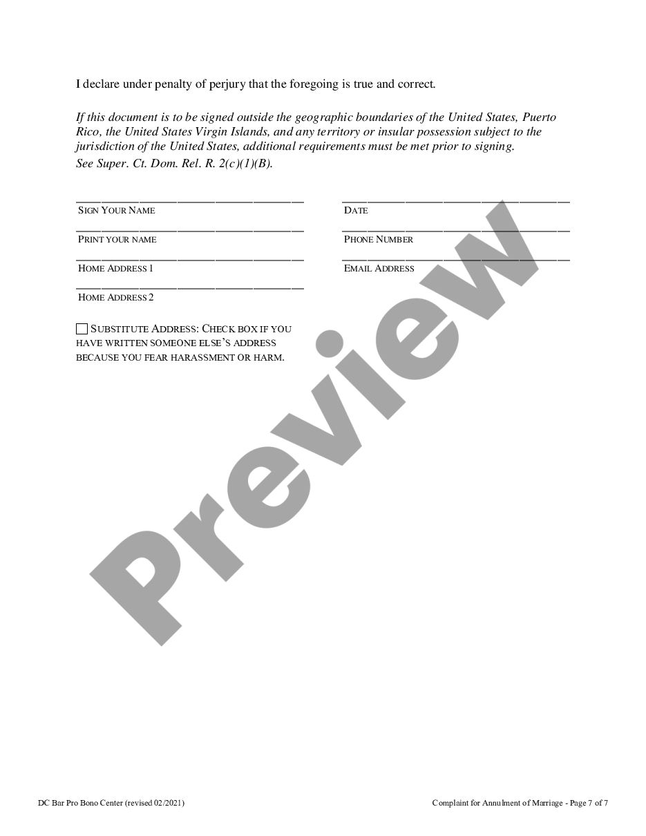 page 6 Complaint for Annulment of Marriage preview