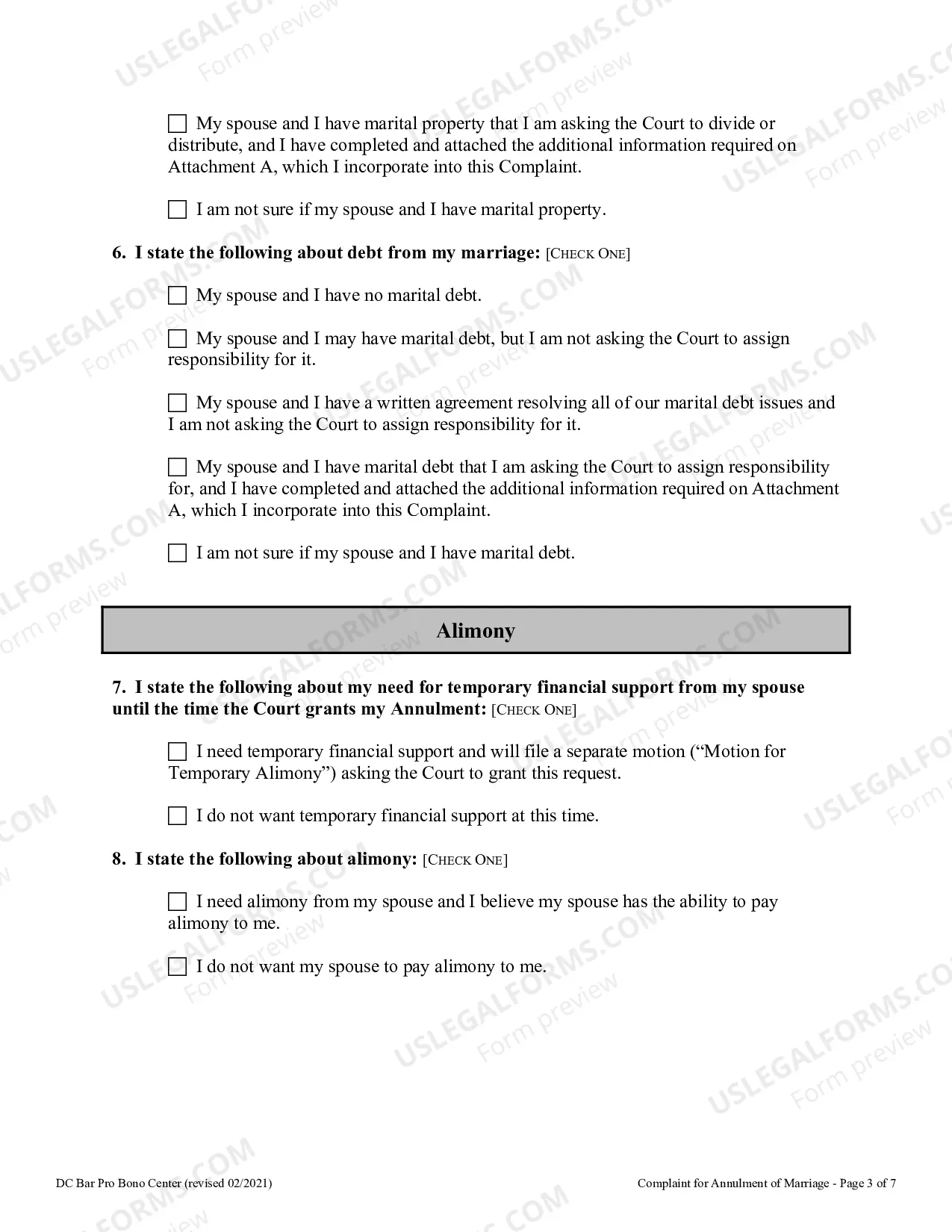 Preview Complaint for Annulment of Marriage