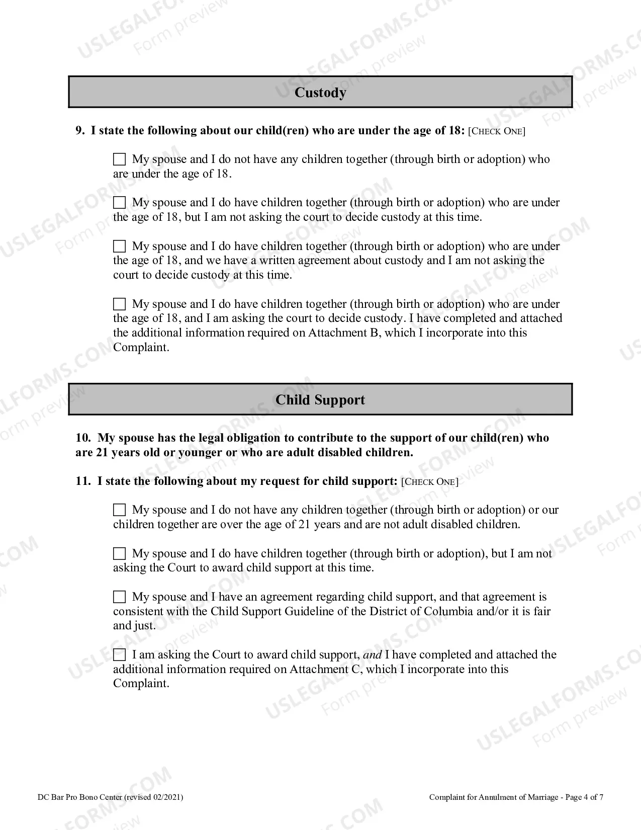 Preview Complaint for Annulment of Marriage