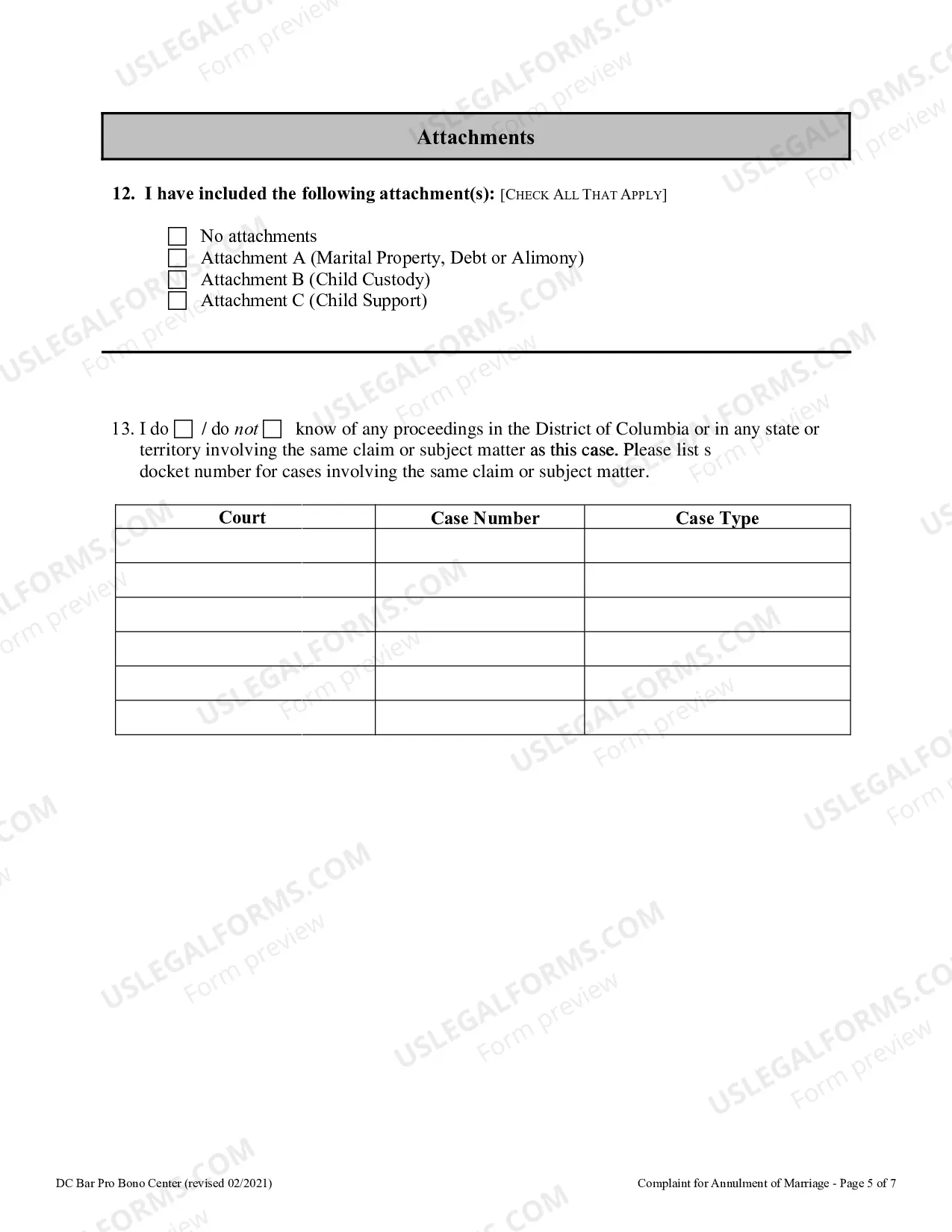 Preview Complaint for Annulment of Marriage