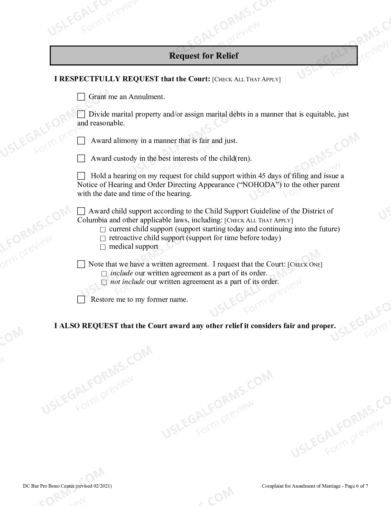 Preview Complaint for Annulment of Marriage