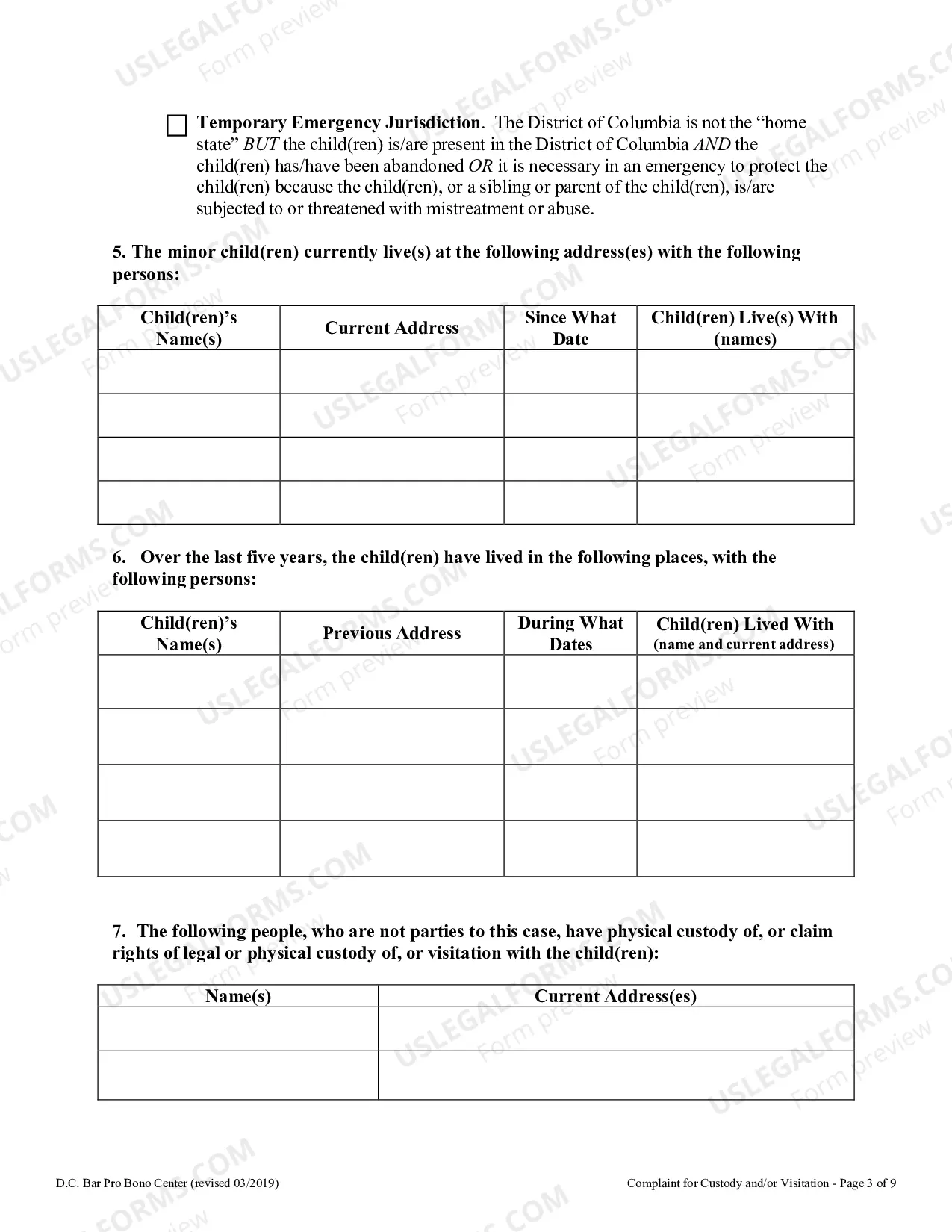 Preview Complaint for Custody and or Access to Children
