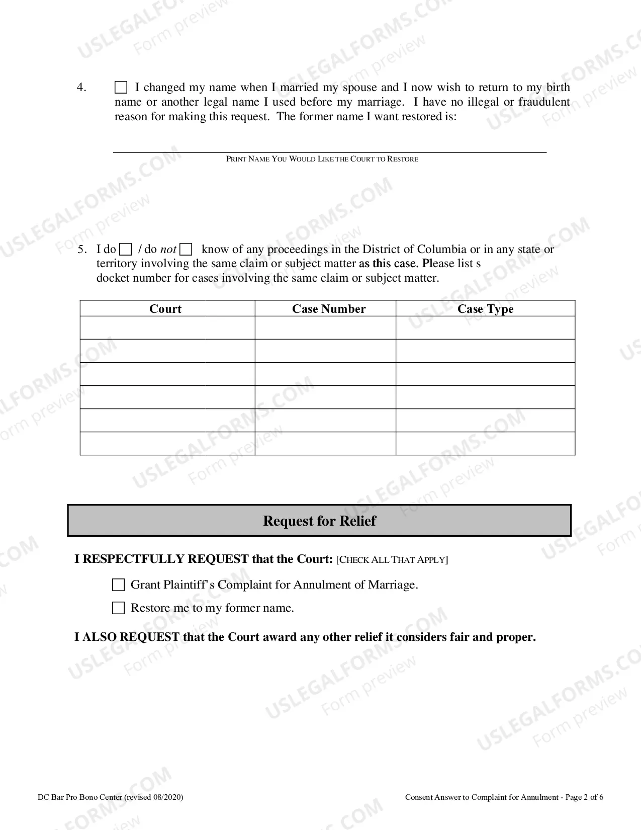 Preview Consent Answer to Complaint for Annulment of Marriage