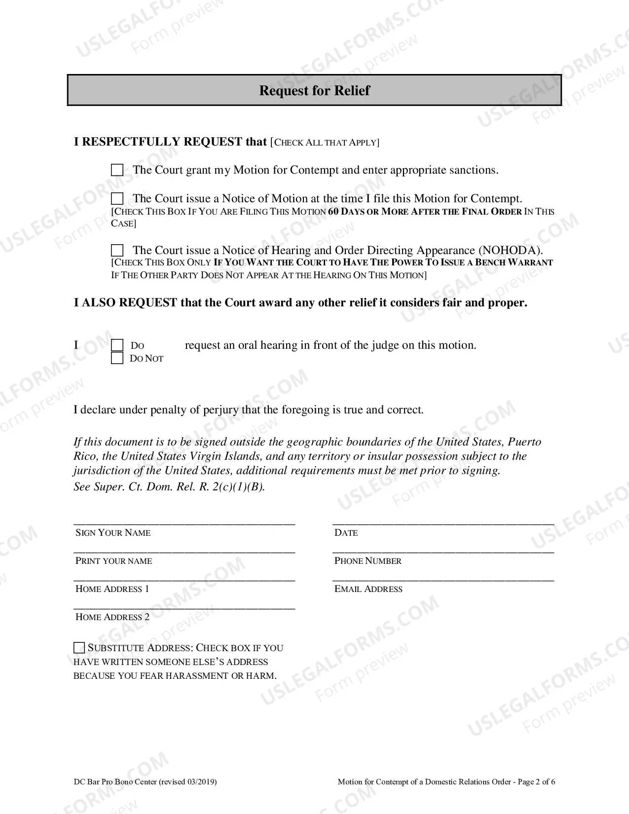 Preview Motion For Contempt