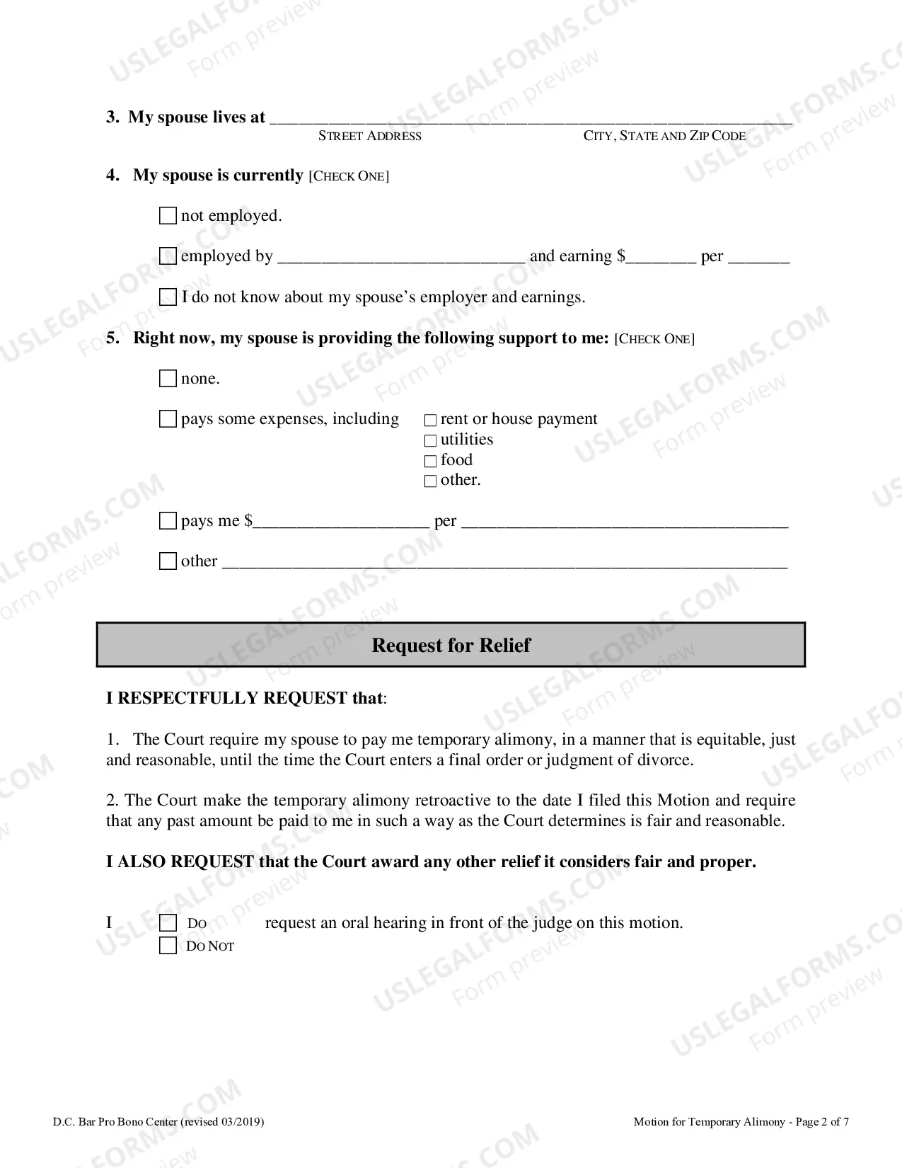 Preview Motion for Temporary Alimony