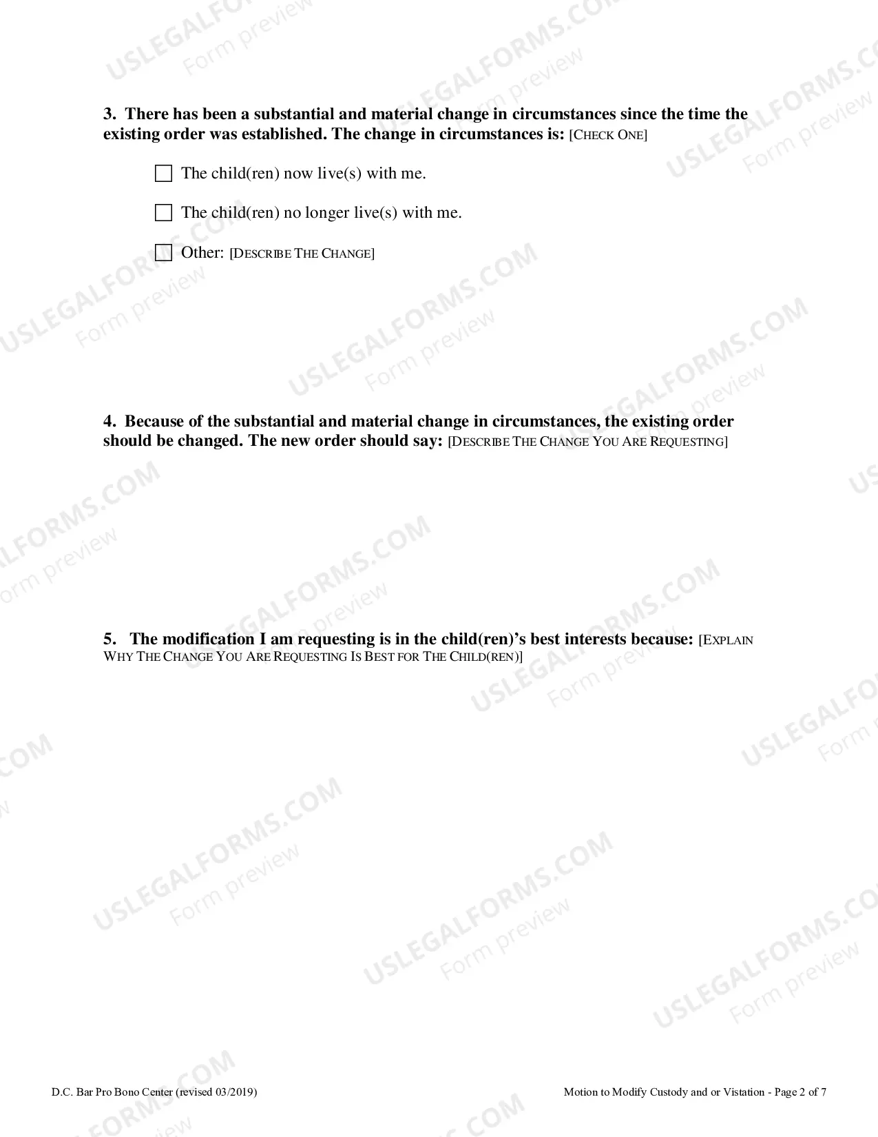 Preview Motion to Modify Access to Children - Custody