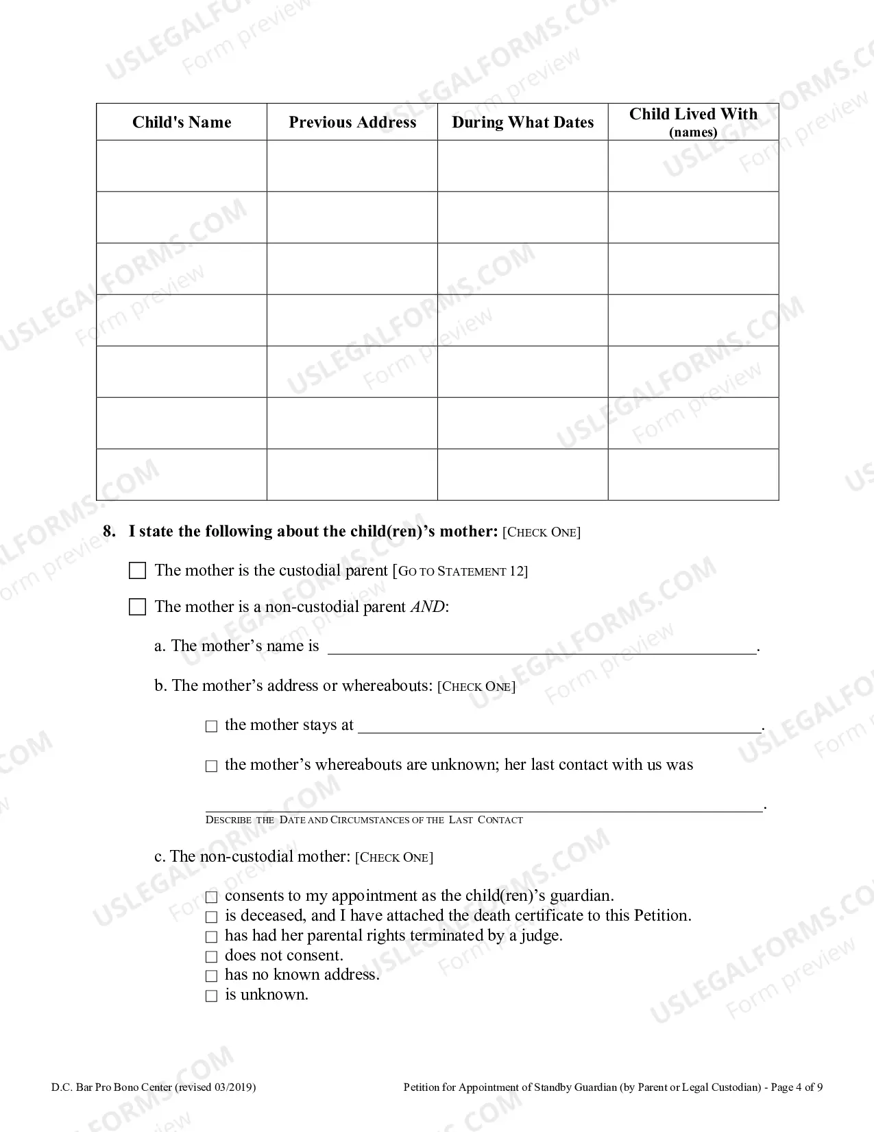 Preview Petition for Appointment of Standby Guardian - by Parent or Legal Custodian