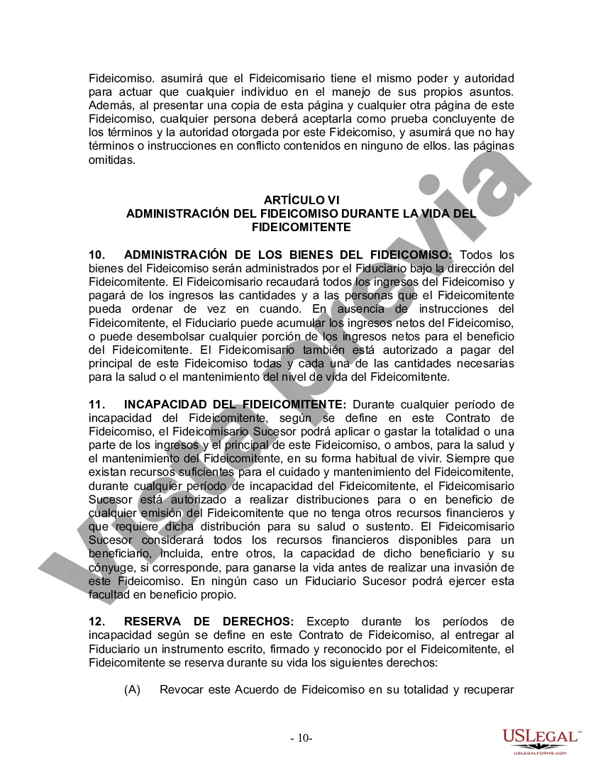 Preview Fideicomiso en vida para esposo y esposa sin hijos