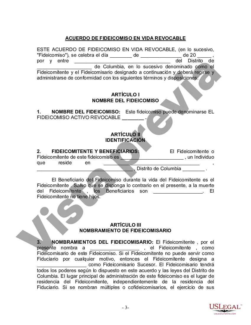 Preview Fideicomiso en Vida para Individuos Solteros, Divorciados o Viudos (o Viudos) sin Hijos