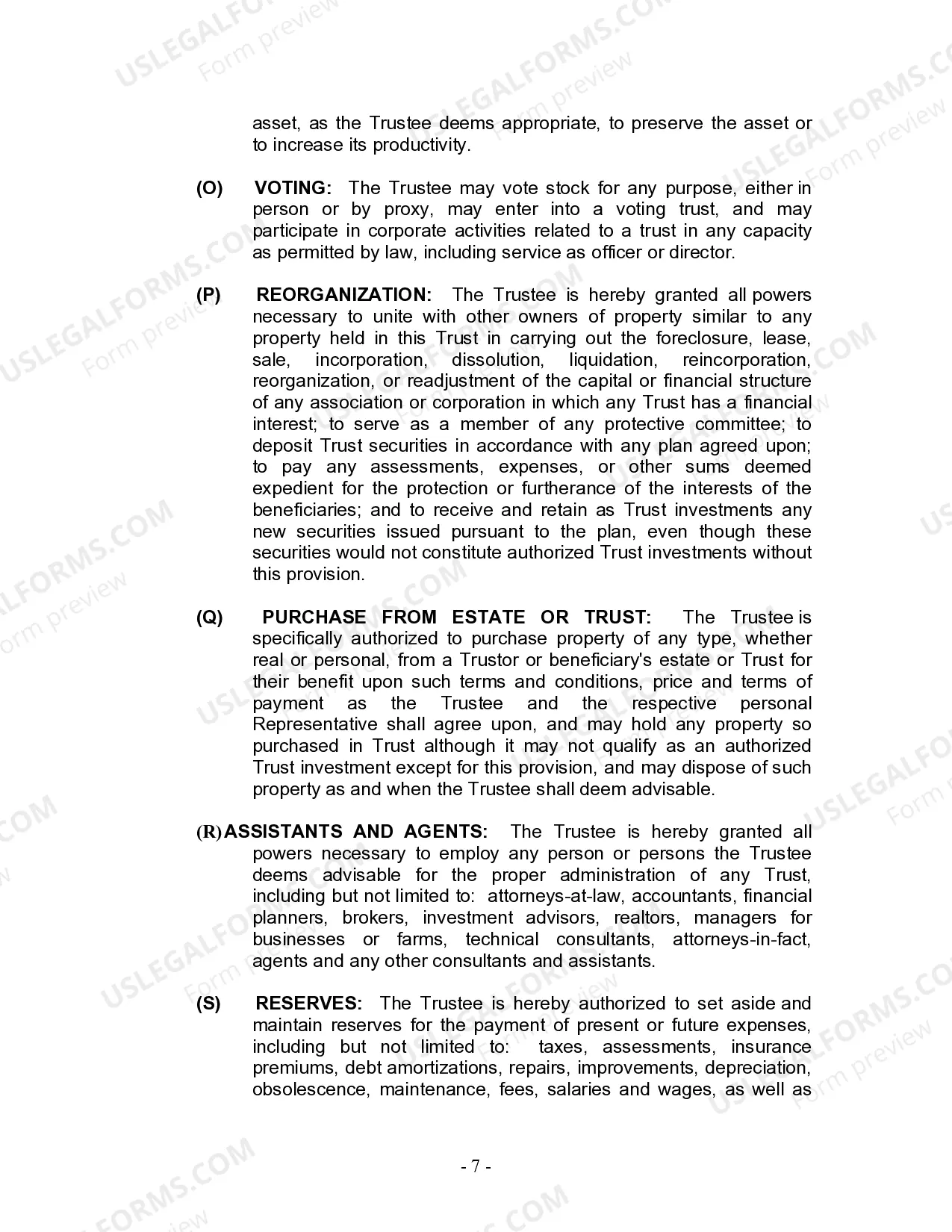 Preview Living Trust for Individual Who is Single, Divorced or Widow (or Widower) with No Children