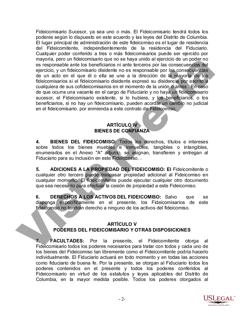 Preview Fideicomiso en Vida para Individuos Solteros, Divorciados o Viudos (o Viudos) con Hijos