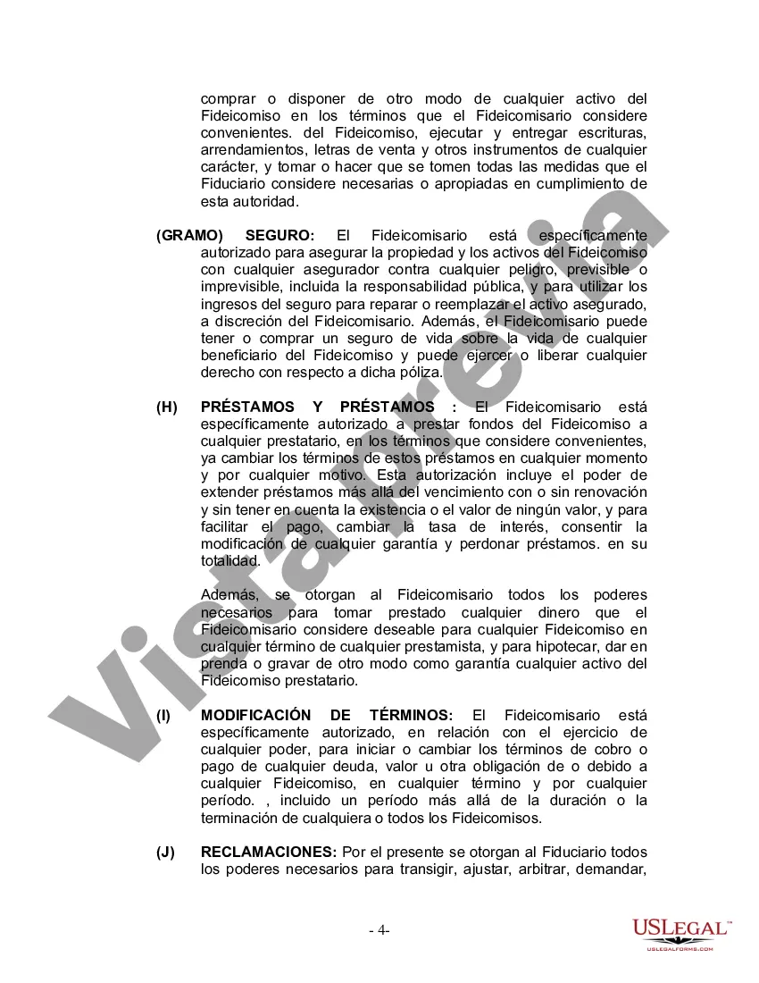 Preview Fideicomiso en Vida para Individuos Solteros, Divorciados o Viudos (o Viudos) con Hijos