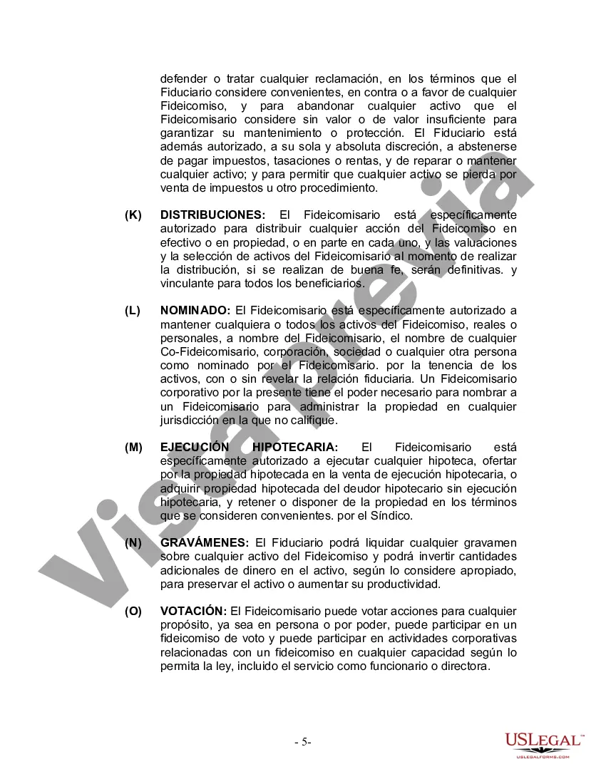 Preview Fideicomiso en Vida para Individuos Solteros, Divorciados o Viudos (o Viudos) con Hijos