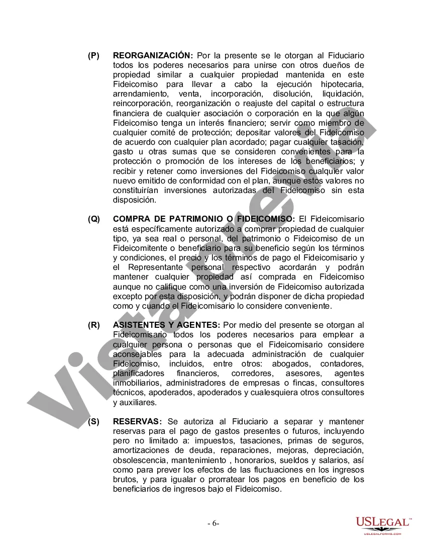 Preview Fideicomiso en Vida para Individuos Solteros, Divorciados o Viudos (o Viudos) con Hijos