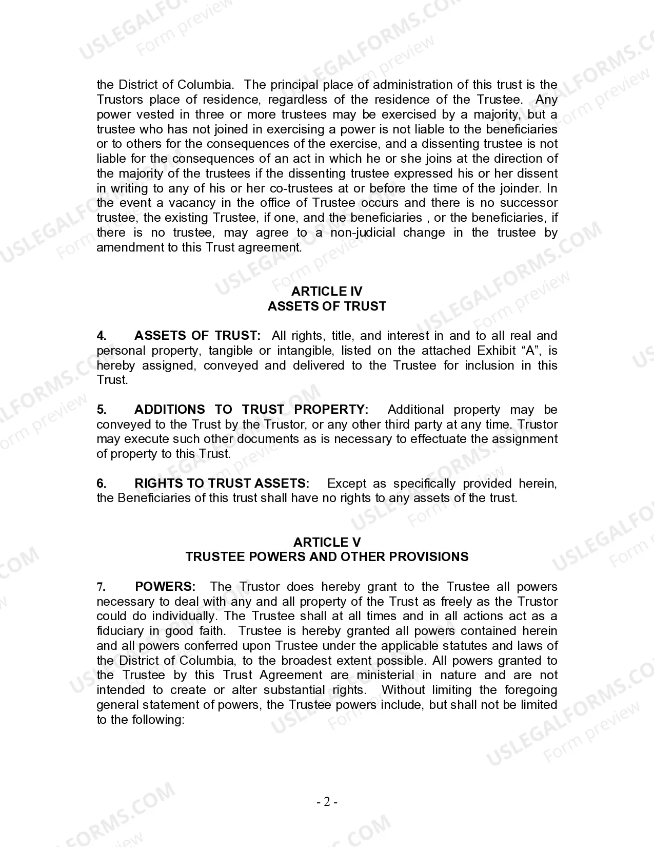 Preview Living Trust for Individual Who is Single, Divorced or Widow (or Widower) with Children