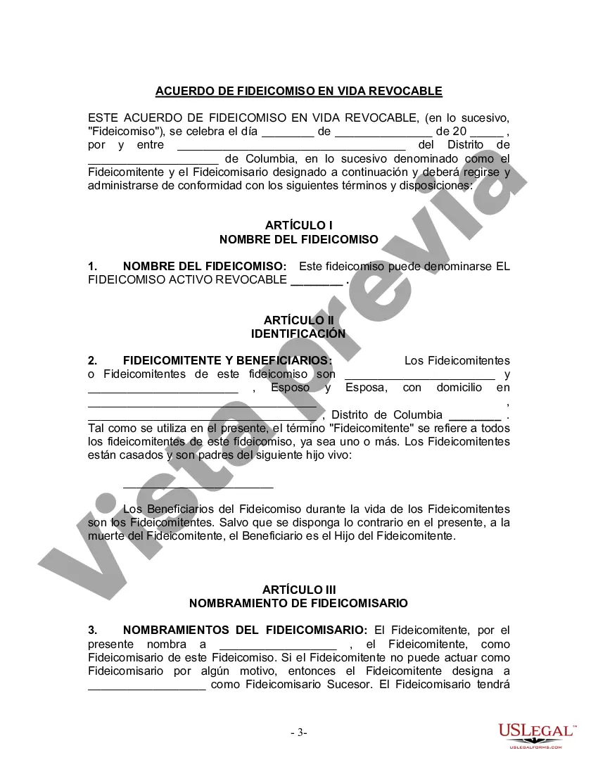 Preview Fideicomiso en vida para esposo y esposa con un hijo