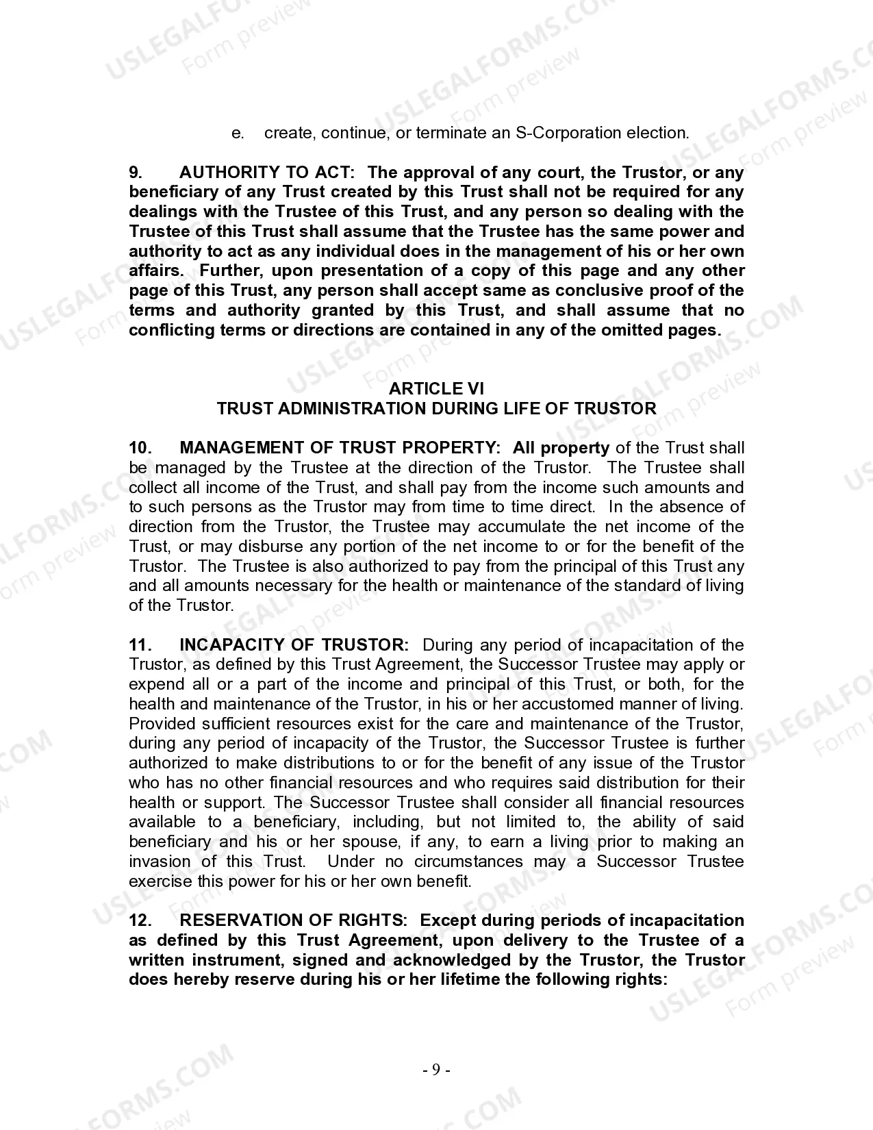 Preview Living Trust for Husband and Wife with Minor and or Adult Children