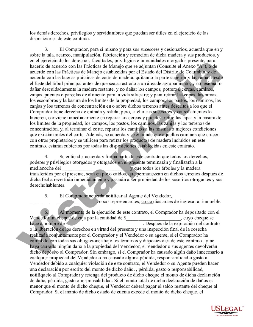 Preview Contrato de Venta de Madera del Distrito de Columbia