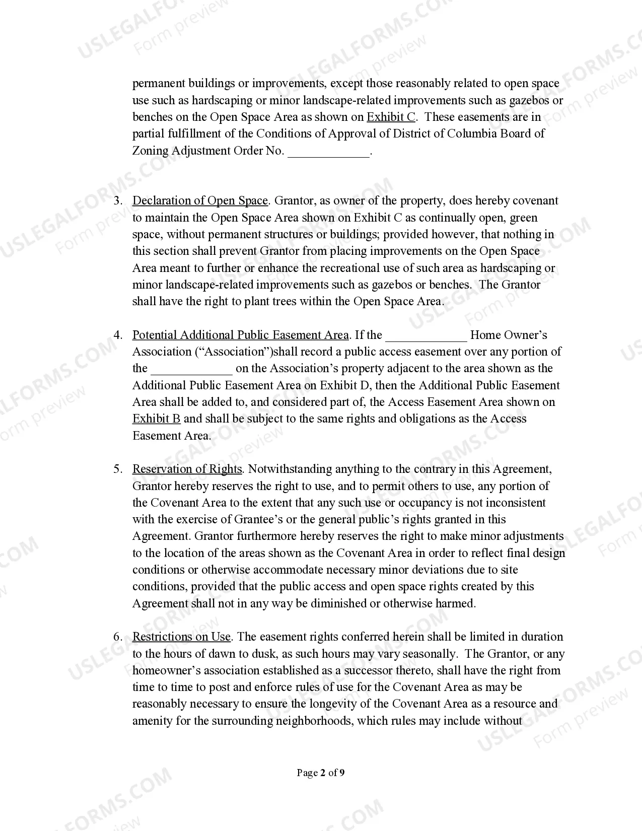 Preview Easement and Covenant Agreement