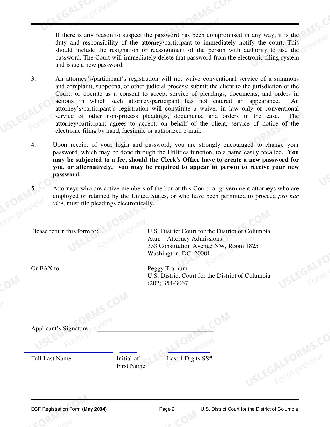 Preview Electronic Case Files - Attorney - Participant Registration Form - Live System