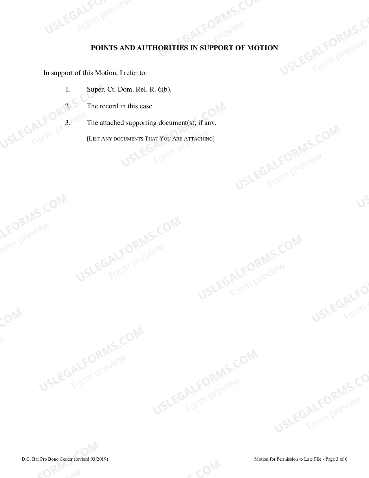 Preview Motion for Permission to Late File